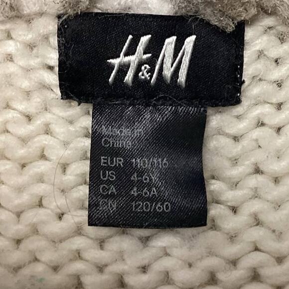 H&M Child Size 5 Sleeveless Faux Fur Wool Blend Open Cardigan Knit Sweater Vest - Picture 4 of 5